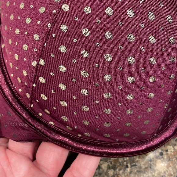 Cacique French Full Coverage Cooling Bra Burgundy Gold Size 40D - Picture 3 of 8